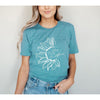 You Belong Among The Wildflowers Flower Short Sleeve Crewnneck Tee