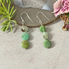 Zigzag Wire Wrapped Freeform Chrysoprase Nugget Earrings