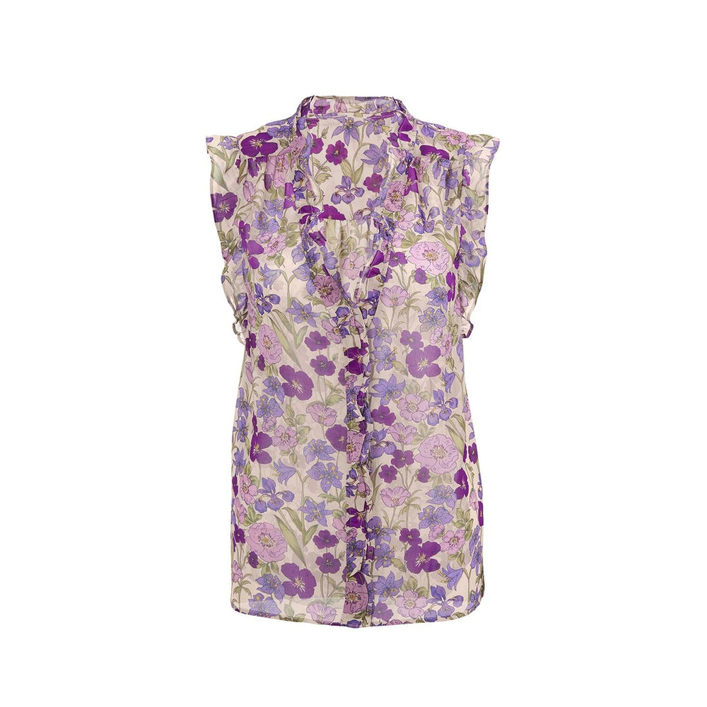 cabi Plum Floral Trifle Top